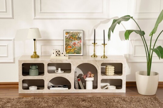 Giana Konsollbord 160 cm - Travertin/Sandstein