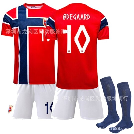 2026 VM Norge Herrelandslag Hjemmedrakt – Erling Haaland #9 & Martin Ødegaard #42 Fotballsett for Fans/Barn/Voksen