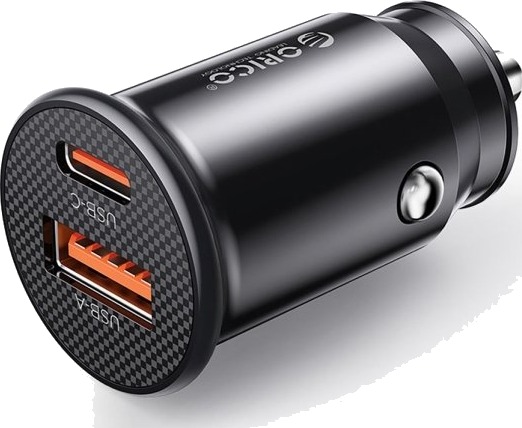 Orico Powermini 30W Usb C + Usb A Car Charger Svart Orico Powermini 30W Usb C + Usb A Car Charger Svart