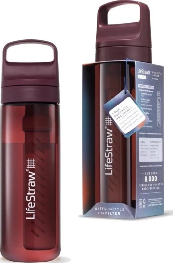 Lifestraw Vannflaske Go 2.0 Med Filter 650 ml Tritan Merlot Me Away