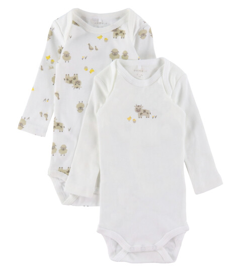 Name It Body med lange ermer  2-pakning B right White