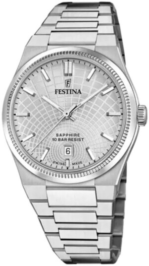 Festina Herreklokke F20051 2 Swiss Made Sølvfarget/Stål Ø40 mm