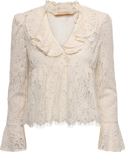 by Ti Mo Lace Ruffle Blouse Cream L by Ti Mo Lace Ruffle Blouse Cream L
