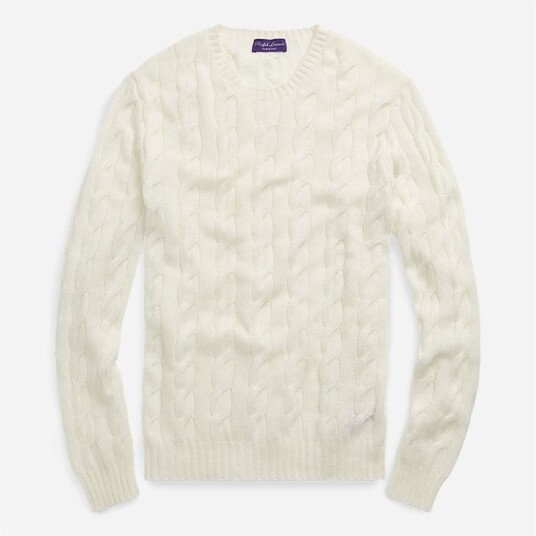 RL Purple Label Cable Knit Cashmere Sweater - Classic Cream RL Purple Label Cable Knit Cashmere Sweater - Classic Cream