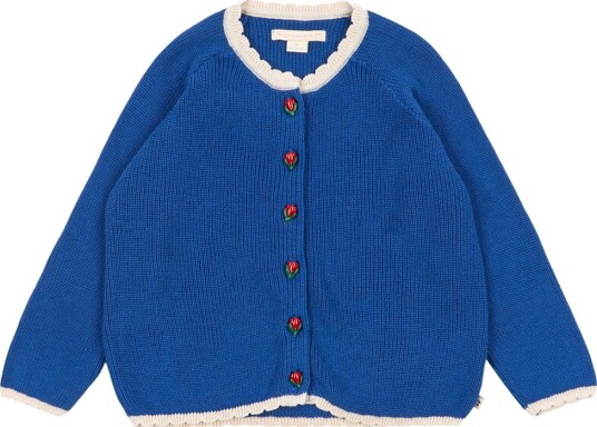 Konges Sløjd Cardigan Strikk Lallo Blue Konges Sløjd 2 år (92) Cardigan Beige Blå