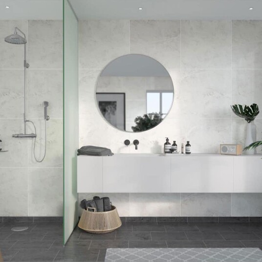 Baderomspanel Fibo 2273 6060 S White Marble Baderomspanel Fibo 2273 6060 S White Marble