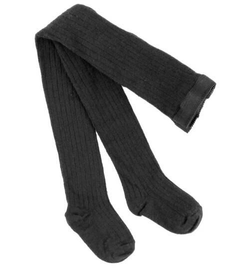 MP 128 Wool Rib Strømpebukser 08 Black 1 år/80