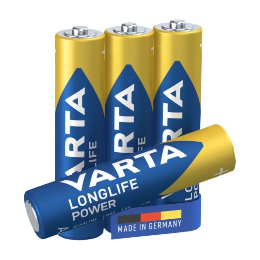 Varta Longlife Power AAA Alkalisk Batteri 4-pakk 1220 mAh Varta Longlife Power AAA Alkalisk Batteri 4-pakk 1220 mAh