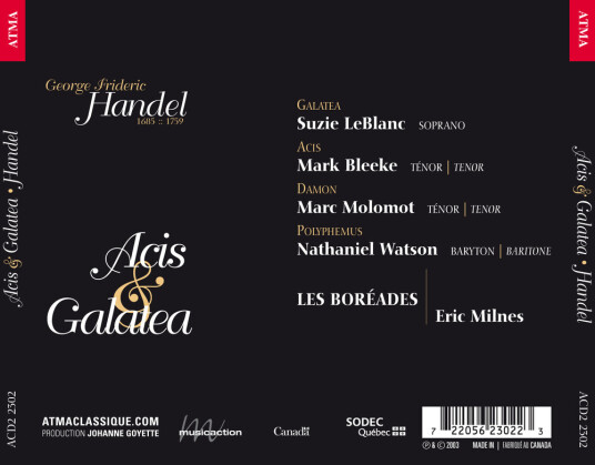 Les Bor Ades De Montr Al, Jos E Lalonde, Josée Lalonde, Marc Molomot, MARK BLEEKE, Nathaniel Watson, Suzie Leblanc, Les Boréades De Montréal Acis & Galatea CD