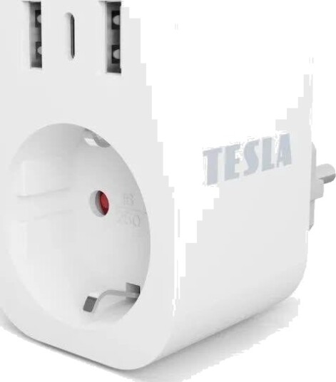 Tesla Smart Sp300 Smart Plugg - 2xusb-a, Usb-c, Stemmestyring Tesla Smart Sp300 Smart Plugg - 2xusb-a, Usb-c, Stemmestyring