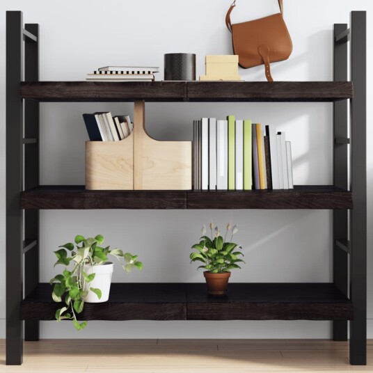 vidaXL Vegghylle m?rkegr? 120x60x6 cm behandlet heltre eik vidaXL Vegghylle m?rkegr? 120x60x6 cm behandlet heltre eik
