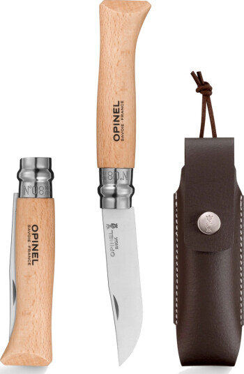 Opinel No 8 Rustfri Foldekniv med Slire i Bøk - 8,5 cm Opinel No 8 Rustfri Foldekniv med Slire i Bøk - 8,5 cm