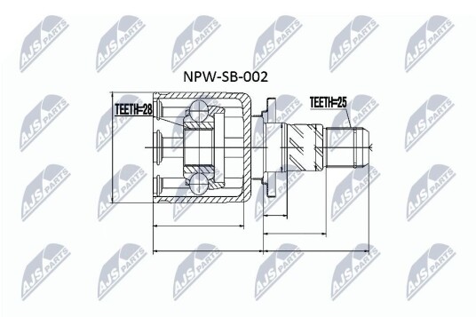 Nty Drivknute drivaksel NTY NPW SB 002