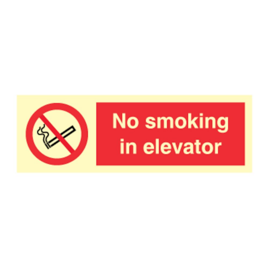 No smoking in elevator - Selvklebende vinyl - 100 x 300 mm