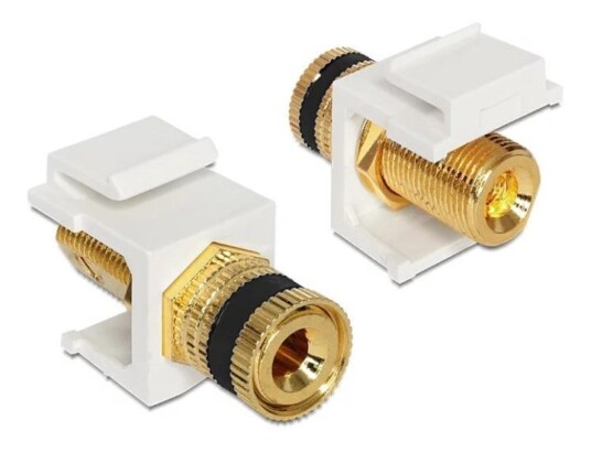 DeLOCK Keystone Modulinnlegg Binding Post Thread Jack Svart/Hvit DeLOCK Keystone Modulinnlegg Binding Post Thread Jack Svart/Hvit