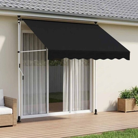 vidaXL Manuell utskiftbar markise Svart 150 cm