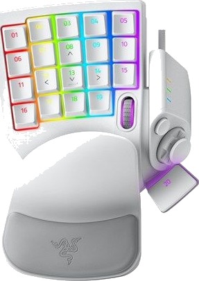 Razer Tartarus Pro Mercury Gamingtastatur Uten numpad Engelsk USA Hvit Razer Tartarus Pro Mercury Gamingtastatur Uten numpad Engelsk USA Hvit