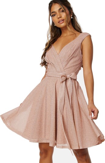 Goddiva Lurex Skater Dress