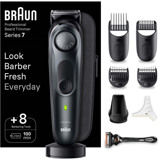 Braun Skjeggtrimmer Styler BT7441 Svart/Skifergrå