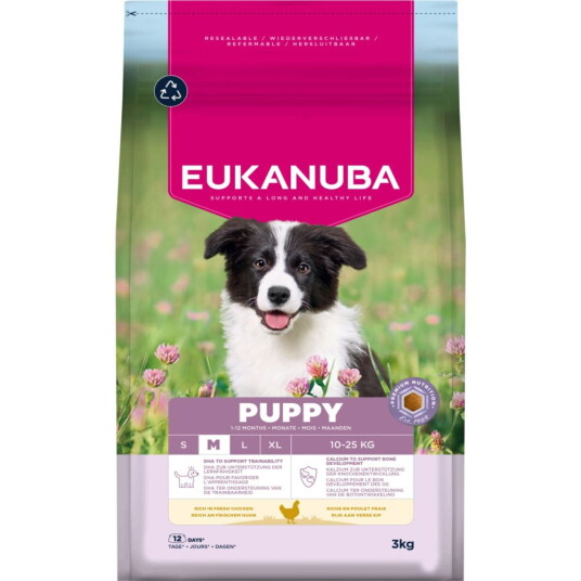 Eukanuba Tørrfôr til Valp Mellomstor Rase 3 kg med Kylling