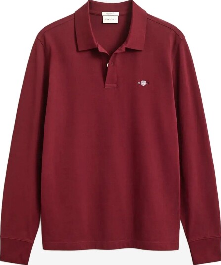 Gant Long Sleeve Polo Shirt DEEP GRAPE WINE S