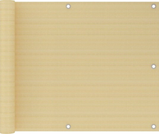vidaXL Balkongskjerm Beige 75x500 cm HDPE