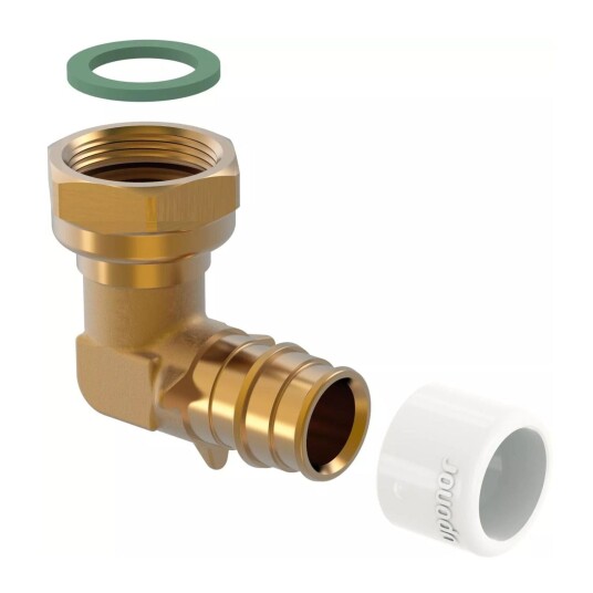 Uponor Q&E DR Albue med Løpemutter Messing 22mm-3/4"