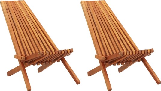 vidaXL Sammenleggbare stoler 2 stk heltre akasie
