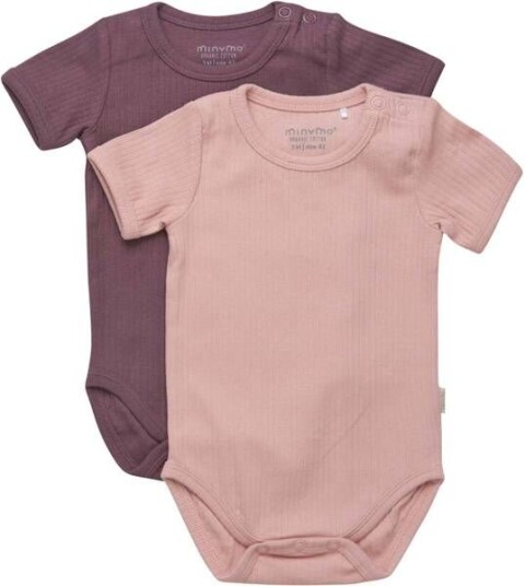 MinyMo 2-pack kortermet body misty rose MinyMo 2-pack kortermet body misty rose