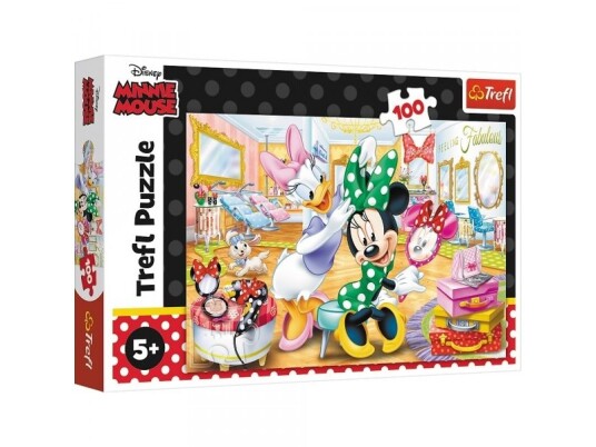 Trefl Puzzle 100 Minnie I En Skjønnhetssalong