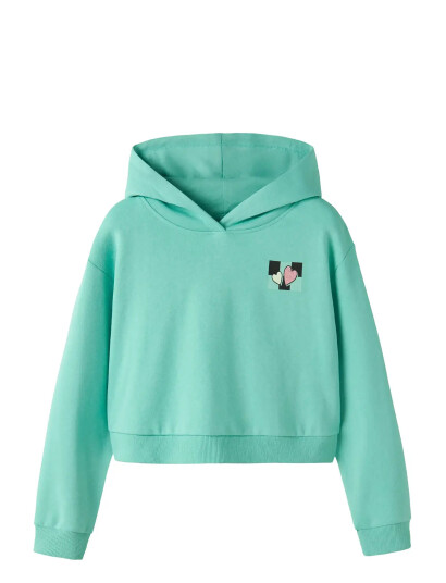 Name It Nkftara Ls Crop Rlx Swe Wh Bru Ps Noos Blue 158 164