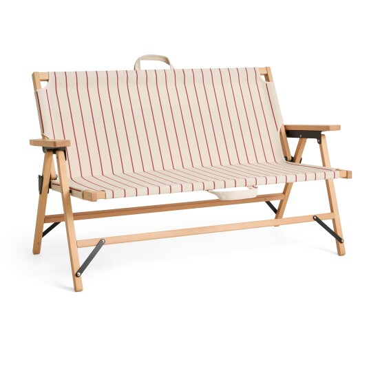 Outdoor Market Folding Sofa Beige With Red Stripe Outdoor Market Folding Sofa Beige With Red Stripe