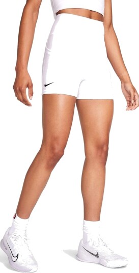 Nike W Court Dri Fit Advantage Balshirt Reg Padel  og tennisshorts dame Vit/Svart L