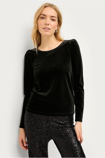 Ellos Collection Velurtopp Helen Svart