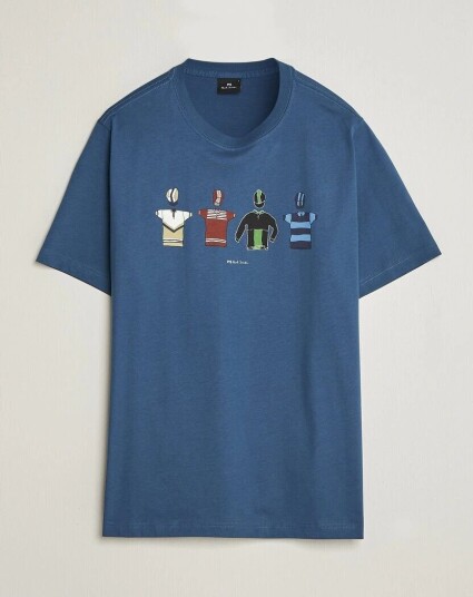 PS Paul Smith Cycle Jersey's Crew Neck T Shirt Blue