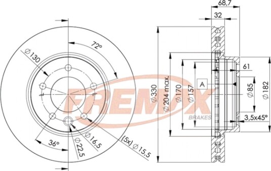 Bremseskive FREMAX BD-3326