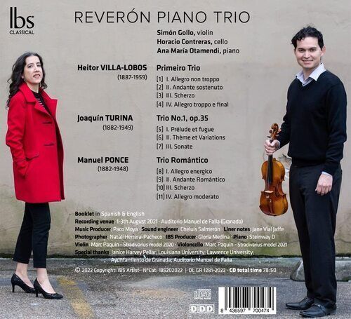 MediaTronixs Heitor Villa-Lobos : Rever?n Piano Trio: Villa-Lobos/Turina/Ponce CD (2023) Pre-Owned