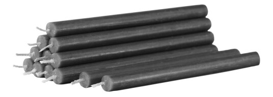 Stoff Nagel Lys 18 cm 12 stk grå