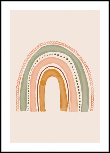Boho Regnbue Plakat Plakat / 100x150cm