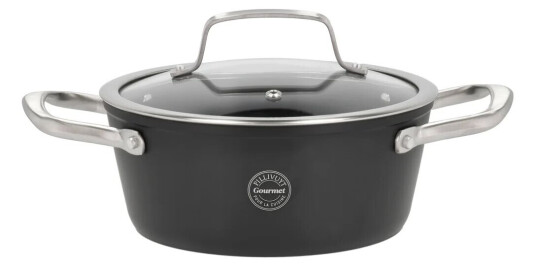 Pillivuyt Travo gryte med glasslokk 2,1 l Svart-aluminium