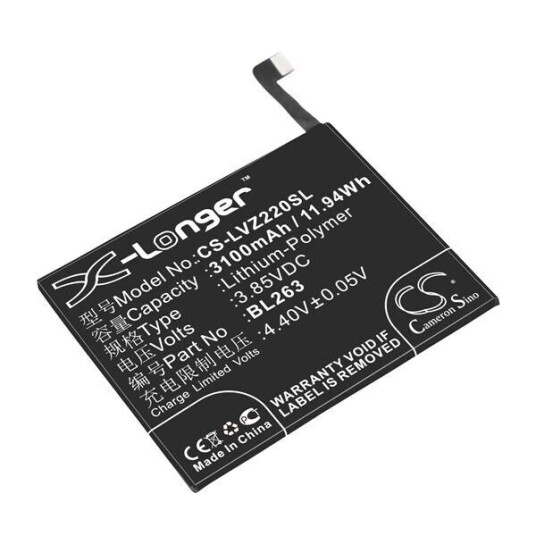 Lenovo K80M batteri (3100 mAh 3.85 V, Sort)
