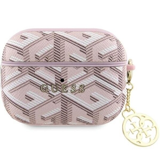 Guess-Deksel Til Airpods Pro Guappgce4cp Rosa Gcube Classic Gold Logo W/Charm