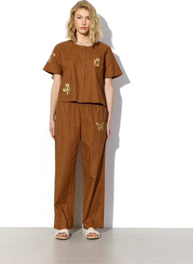 Hunkøn Nina Trousers Brown L Hunkøn Nina Trousers Brown L