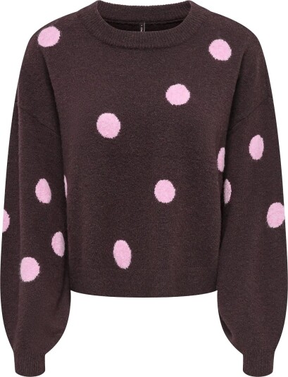 ONLY Onlrica Ls Detail O Neck Cc Knt Brown XL