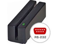 MagTek Magstripe Swipe Card Reader Mini Port-Powered RS-232 - Magnetkortleser (Spor 1 & 2) - RS-232 - svart