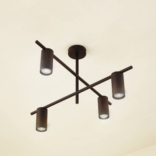 Lindby taklampe Marilou sand svart 4 lyskilder Ø 70 cm Lindby taklampe Marilou sand svart 4 lyskilder Ø 70 cm
