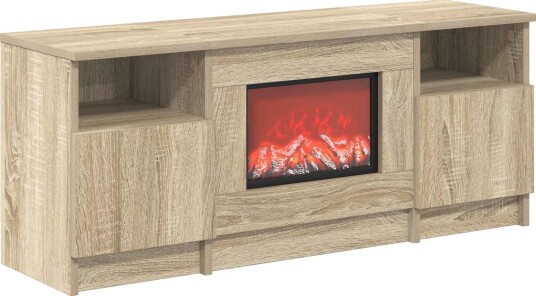 vidaXL Elektrisk peis Sonoma 98 x 28,5 x 40,5 cm Konstruert tre