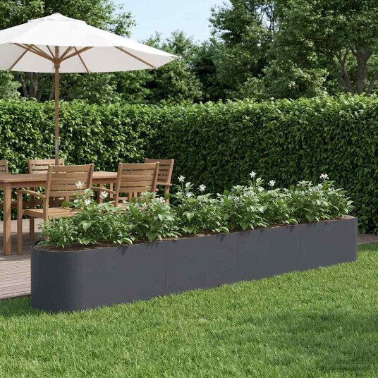 vidaXL Hevet Hagebed Antrasitt 360 x 40 x 40 cm