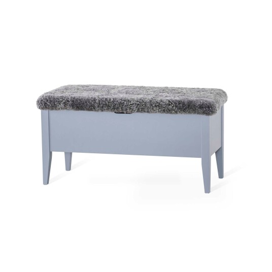 Torkelson Klinte bänk Grålack/fårskinn 90 cm Grå