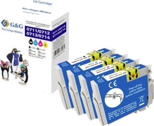 G&G Epson T0715/C13T07154012 BK/C/M/Y blekkpatroner 4 pk 14811 G&G Epson T0715/C13T07154012 BK/C/M/Y blekkpatroner 4 pk 14811